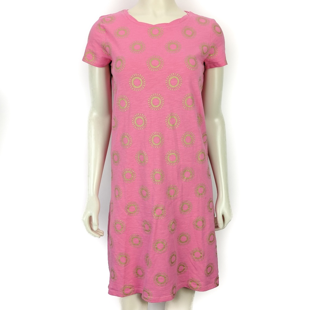 Boden Coralie Gold Print Short Sleeve Dress Size 4 *Black Friday Sale*
